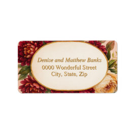 Étiquette Mariage d'aquarelle florale de Bourgogne