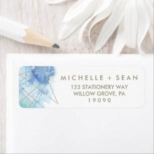 Étiquette Mariage d'aquarelle géométrique