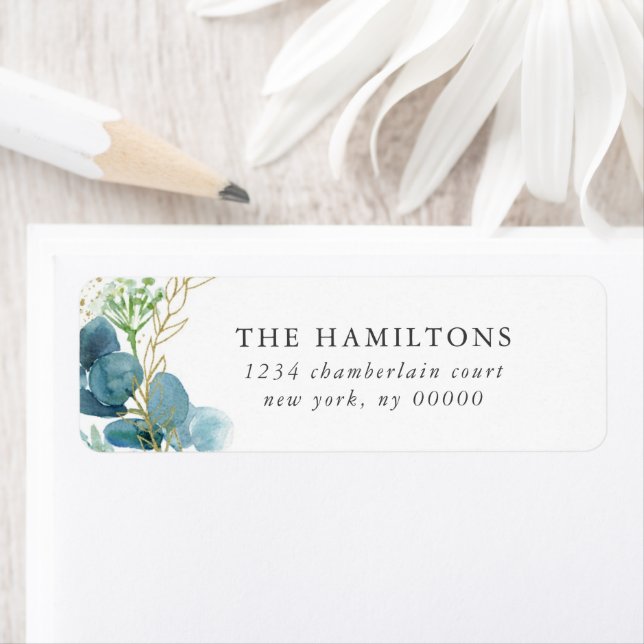 Étiquette Mariage d'aquarelle turquoise (En situation)