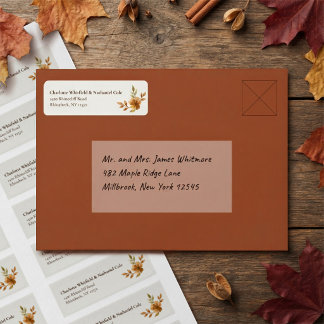 Étiquette Mariage d'automne Bohème Terracotta Fleur Sauvage