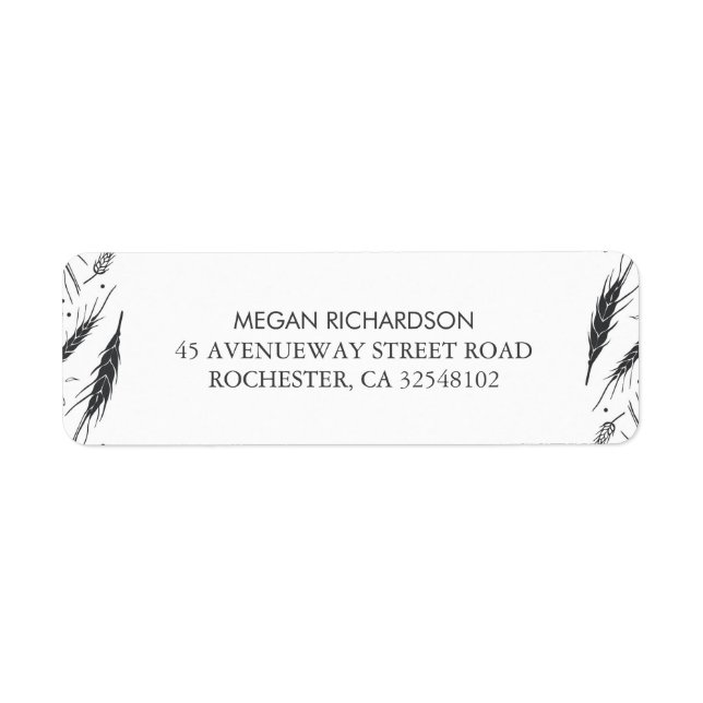 Étiquette Mariage de automne de blé moderne (Devant)