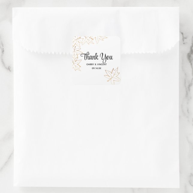Étiquette Mariage de automne de bord feuille d'éra (Sac)