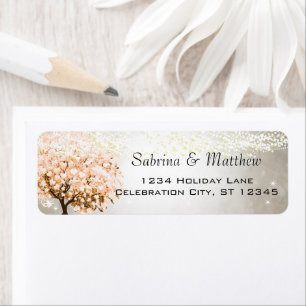 Étiquette Mariage de feuille de coeur Peacht