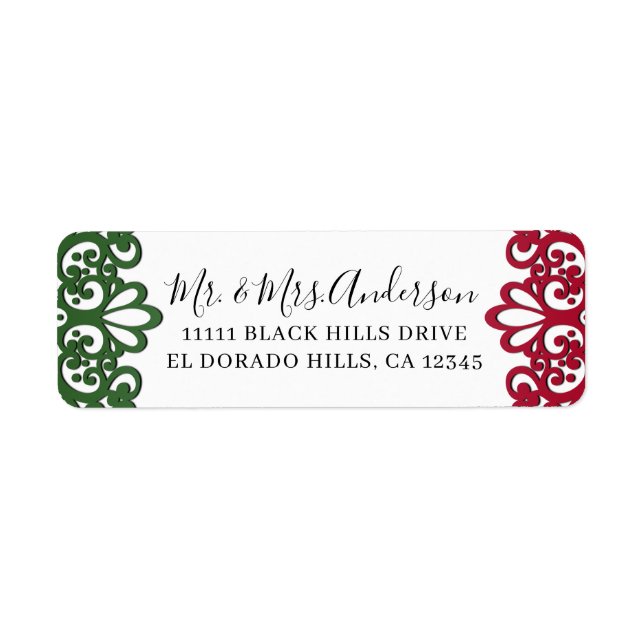 Étiquette Mariage de fiesta vert et rouge (Devant)
