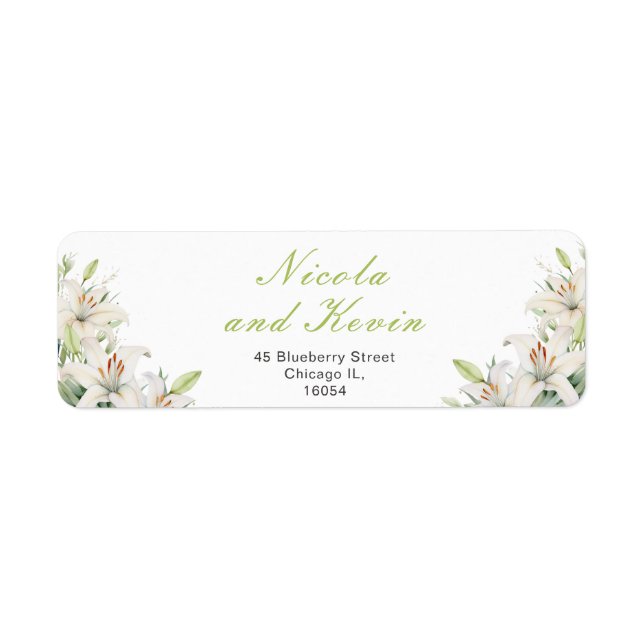 Étiquette Mariage de fleurs blanches (Devant)