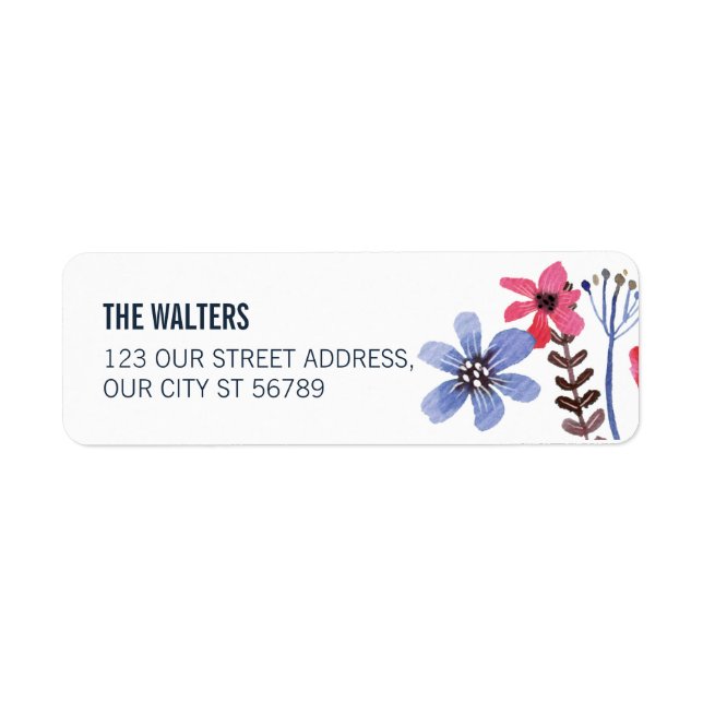 Étiquette Mariage de fleurs peint (Devant)