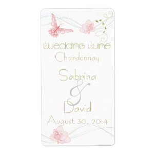 Étiquette Mariage de jardin Pink Lys Vin Mariage