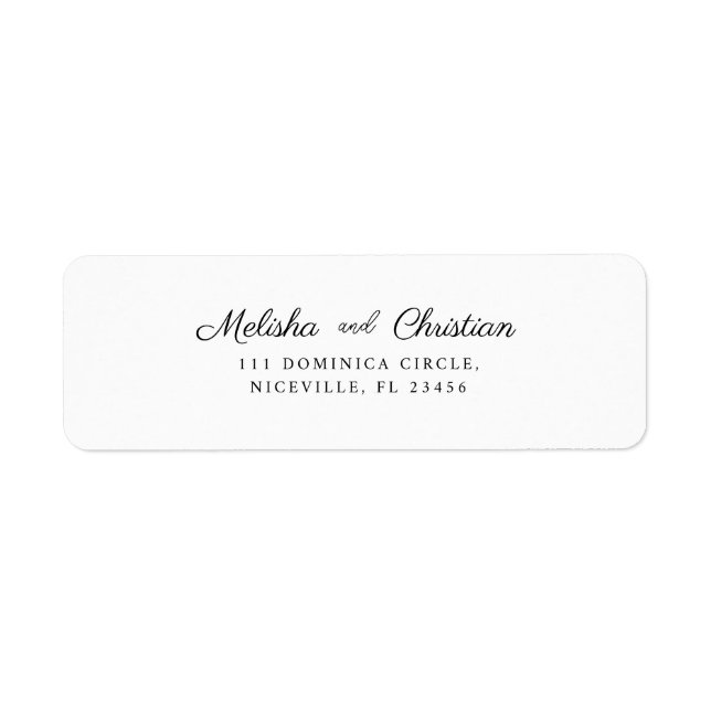 Étiquette Mariage de l'étiquette de l'adresse de retour. (Devant)