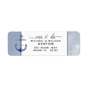 Étiquette mariage de l'événement #Nautical Navy Steel Blue W