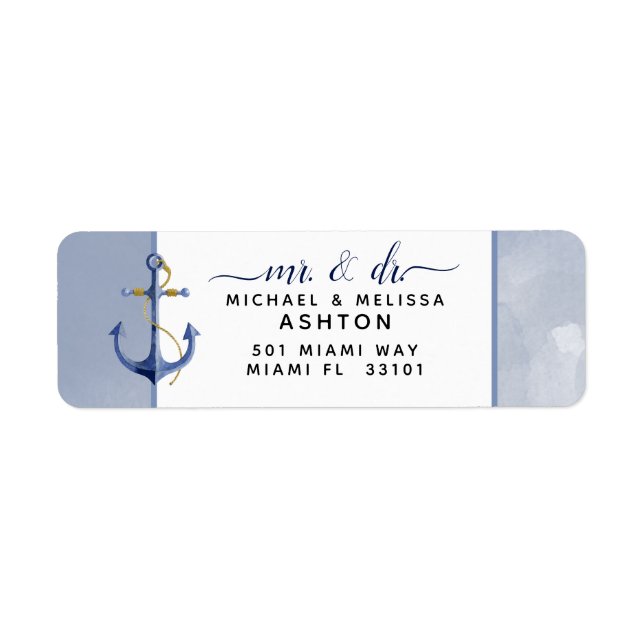 Étiquette mariage de l'événement #Nautical Navy Steel Blue W (Devant)