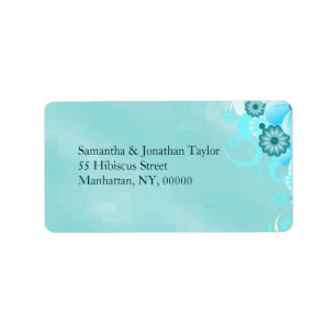 Étiquette Mariage de l'Hibiscus bleu de la mer profonde d'Aq