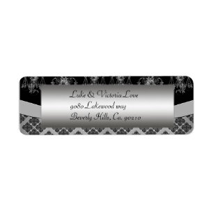 Étiquette Mariage de lustre argenté et noir