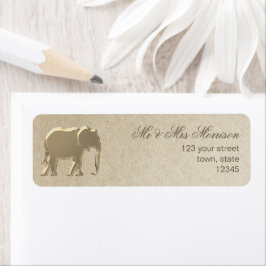 Étiquette Mariage de papier Gold Elephant Craft Adresse de r