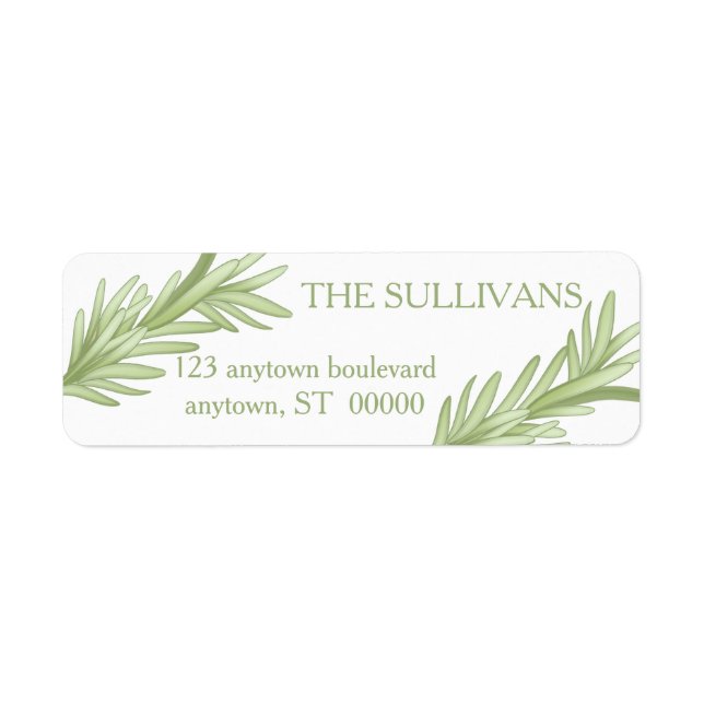 Étiquette Mariage de plantes de Rosemary Sprigs (Devant)