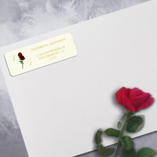 Étiquette Mariage de retour du Rose d'or ivoire