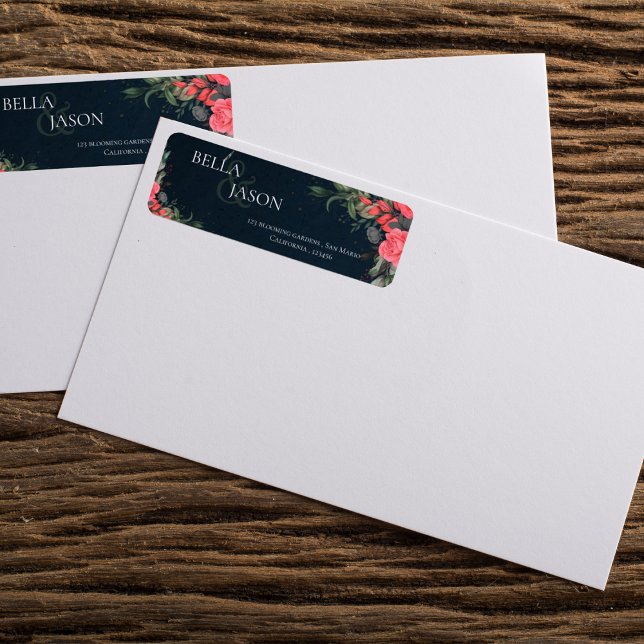 Étiquette Mariage de script Floral Gris Orangé (Cute Peach Orange Gray Floral Script Wedding Label)