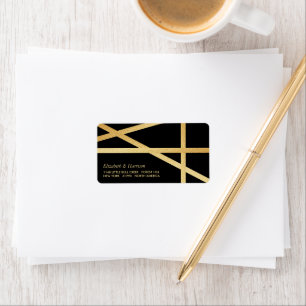 Étiquette Mariage de style géométrique de l'effet d'huile d'