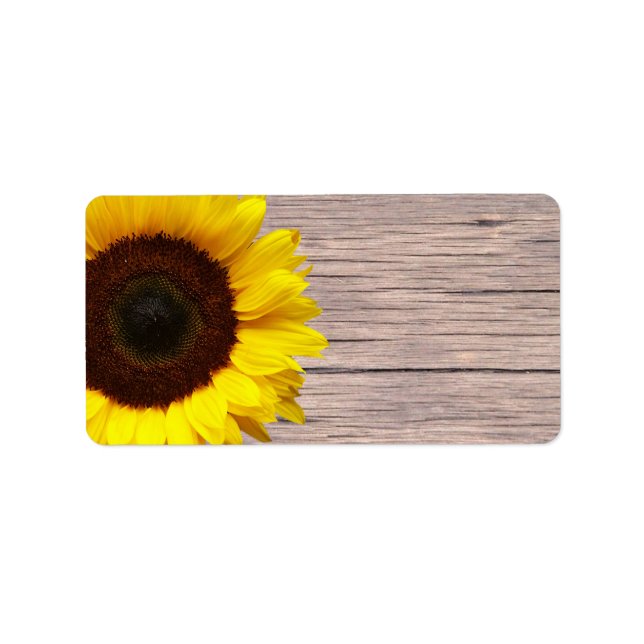 Étiquette Mariage de tournesol jaune ou adresse générale vie (Devant)