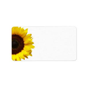 Étiquette Mariage de tournesol jaune ou adresse générale vie