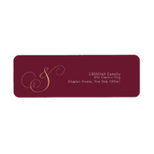 Mariage de typographie dorée burgundy élégant