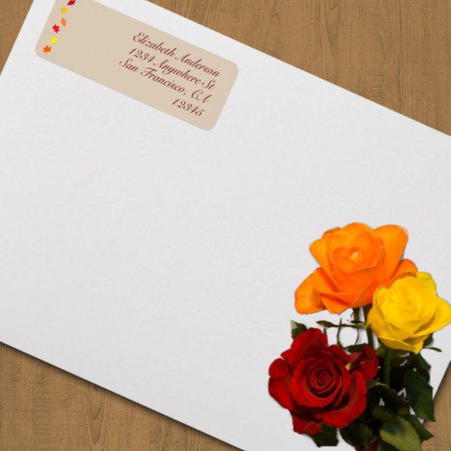 Étiquette Mariage des feuilles automnales (Créateur téléchargé)