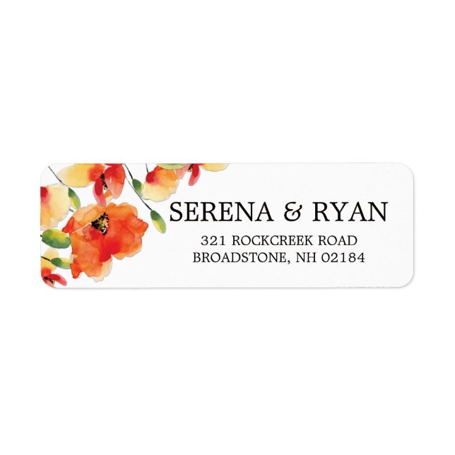 Étiquette Mariage d'été Golden Poppy (Devant)