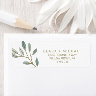 Étiquette Mariage d'eucalyptus d'or