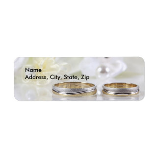 Étiquette Mariage Double anneaux adresse de retour