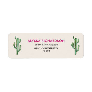 Étiquette Mariage du désert Glam Cactus