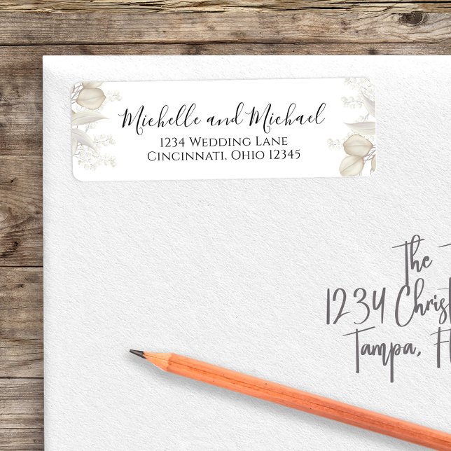 Étiquette Mariage Elégant Aquarelle Floral Sage Vert (Wedding elegant sage green foliage calligraphy script. )