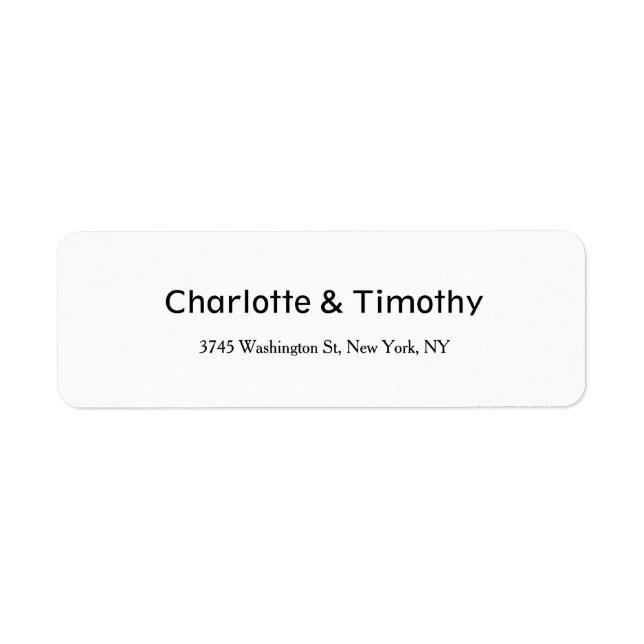 Étiquette Mariage Élégant Minimaliste Créatif Noir & Blanc (Devant)