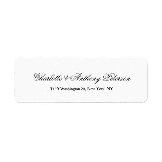Étiquette Mariage Élégant Script Creative Black White Family (Devant)