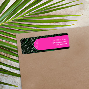 Étiquette Mariage en feuille de palme en arc de néon tropica