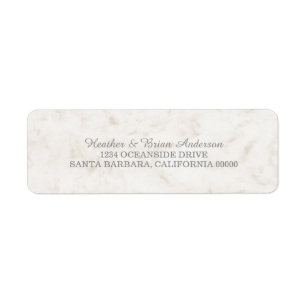 Étiquette Mariage en marbre doux beige