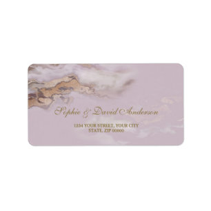 Étiquette Mariage en marbre violet Aurum de luxe