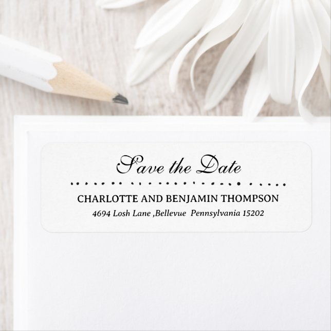Étiquette Mariage Enregistrer La Date Adresse De Retour (En situation)