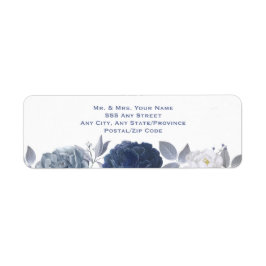 Étiquette Mariage été Bright Blue Floral Adresse de retour