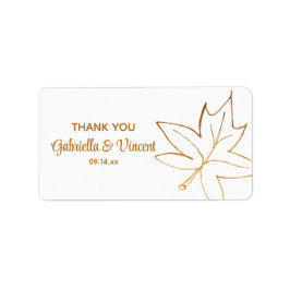 Étiquette Mariage Feuille d'érable d'automne Merci