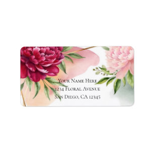 Étiquette Mariage Fleur de Pivoine & Jardin d'Orchidées Glam