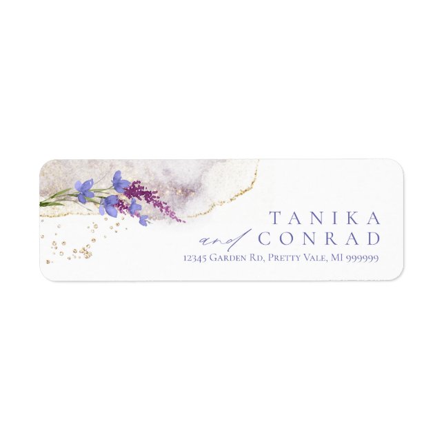 Étiquette Mariage fleur sauvage Aquarelle Peri ID954 (Devant)