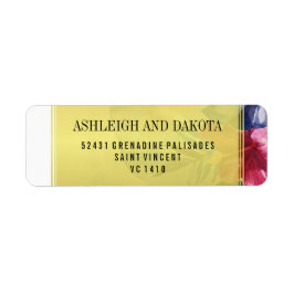 Étiquette Mariage | Fleurs d'aquarelle tropicale