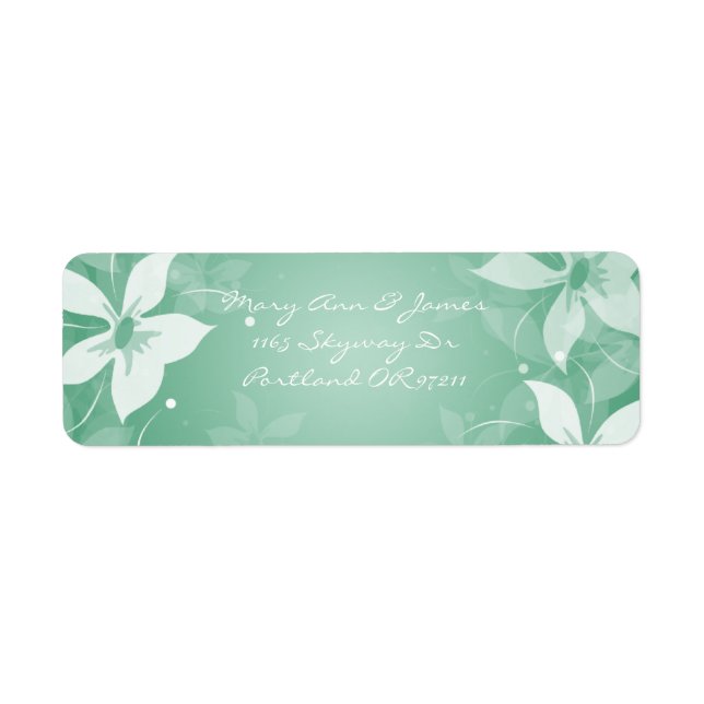 Étiquette Mariage Floral Adresse Fleurs exotiques Monnaie ve (Devant)