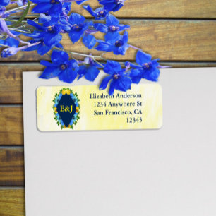 Étiquette Mariage floral citron soleil