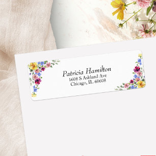 Étiquette Mariage Floral de Fleur Sauvage Bohème