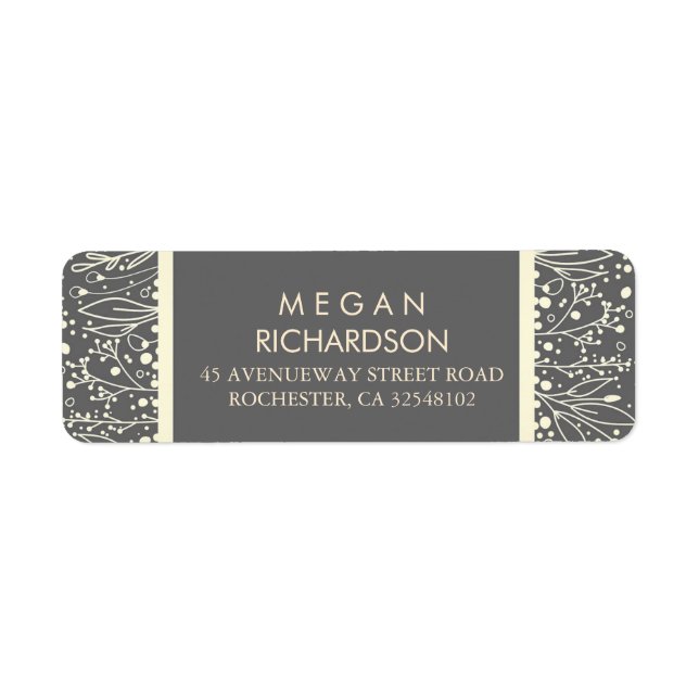 Étiquette Mariage floral du cadre doré du souffle du bébé (Devant)