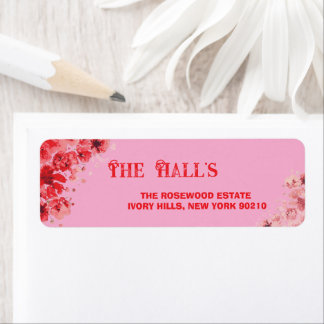 Étiquette Mariage Floral Rose Romantique