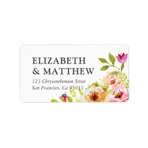 Étiquette Mariage floral rustique