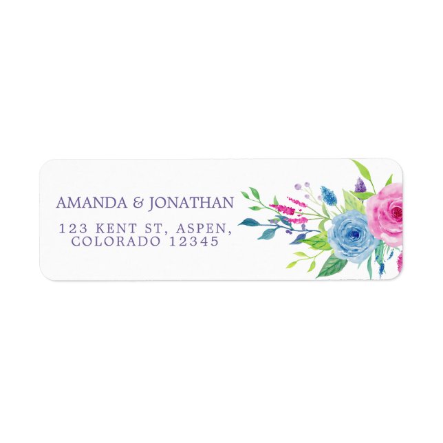 Étiquette Mariage floral Ultra Violet Combo (Devant)