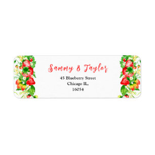 Étiquette Mariage Fraises et Pâquerettes