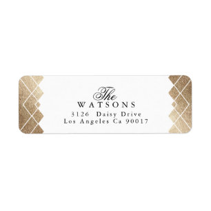 Étiquette Mariage géométrique White Gold Gatsby